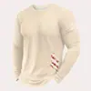 2026 Camiseta de Manga Larga con Cuello Redondo Transfronteriza Estampado Americano Deportes Fitness Secado Rápido Running