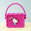 Monedero de silicona con forma de cueva cuadrada para niños, bolso cruzado para caminar, divertido y bonito bolso de silicona para cambio.
