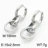 Pendientes de Acero Inoxidable 304 Cadena Cubana con Borlas Joyería Chapado en Oro de 18K Clip para Oreja Pendientes Unisex