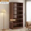 Estante de Livros de Madeira Maciça Estante Preta Retrô Prateleira de Armazenamento Gabinete de Exibição de Parede para Sala de Estar em Casa Armário de Armazenamento Armário Lateral de Sofá