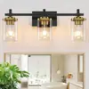 Luminária de parede de vidro mais vendida internacionalmente, luz frontal espelhada minimalista preta, luminária para banheiro, lavatório, quarto e escada, atacado