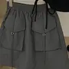 Conjunto Casual de Verão para Meninas 2026 Novo Estiloso Moda para Menininhas Conjunto de Duas Peças: Camiseta Preta e Saia Cinza