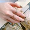 Anel Feminino em Forma de Coração de Amor Temperamento Doce Design de Nicho Senso Moda Simples Combinação com Tudo Costura Vazado Anel Veia Anel Comida