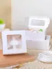 Caixa de Embalagem para Cupcakes de 2/4/6 Unidades, Caixinha para Bolinhos, Tarte de Ovo, Caixa para Levar com Janela, Caixa de Embalagem para Cupcakes