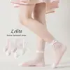 Fábrica de Calcetines Laibo Xy554 Nuevo Estilo de Verano Calcetines para Niños con Pequeños Moños Florales y Puños de Burbuja Calcetines de Malla