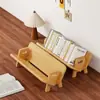 Estante de Livros de Madeira Maciça Estante de Armazenamento de Livros para Mesa Estante de Livros Estante de Leitura Lateral da Mesa Estante para Livros de Figuras de Janela de Canto