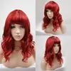 Ventas Directas de Fábrica de Pelucas Multicolores Europeas y Americanas, Cabello de Longitud Media, Cabello Largo Rizado Diagonal, Estilo Moderno, Estilo Ligeramente Rizado para Fiesta de Disfraces