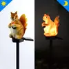 Nova lâmpada de gramado externa solar transfronteiriça, luz de paisagem para pátio de villa de animal de desenho animado montada no solo em resina