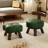 Taburete pequeño de madera maciza para uso doméstico, taburete bajo para cambiarse los zapatos en la entrada, banco para mesa de centro, taburete para sofá, silla pequeña con respaldo giratorio para sala de estar