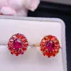Rubí Recién Extraído + Anillo de Rubí, Piedra Principal de Rubí Fino 6*8 3*4mm, Plata S925 Incrustada con Precisión
