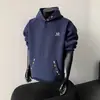 Sudadera con Capucha Bordada Pesada Estilo Americano 500g para Hombre Invierno Flor Blanca Gris Marca Juvenil de Moda Chaqueta Chic Perezosa
