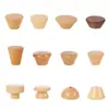Olla de Madera Maciza Personalizada Tapa de Rosca con Asa de Torcedura Tapa Superior de Bola para Tapa de Olla Cabeza de Tapa de Olla Acero Inoxidable Universal Tapa de Vidrio Bolas Varios Estilos