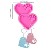 Molde de Silicone para Pingente de Patinha de Gato e Patinha de Cachorro Artesanato Presente para Pet Cachorro Chaveiro Molde de Resina