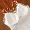 Camisola feminina sexy com strass, renda, seda gelada, costas bonitas, desejo puro, regata, feminina, sem aro, plus size, alta sustentação, respirável, lingerie