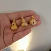 Colgante de terciopelo bañado en oro vietnamita con pedrería, Collar de bolsa de la suerte de trébol de cuatro hojas de lujo, Regalo para novia