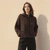 Outono Inverno 2026 Casaco de Lã com Capuz Petite Lã Dupla Face Casual Casaco de Lã Feminino Casaco CEID Feminino