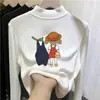 Capa base de forro polar de doble cara para niñas, otoño e invierno, diseño nuevo, elegante y lindo, top de manga larga con cuello alto parcial de moda para niños