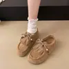 Sapatos Birkenstock Retro All-Inclusive para Mulheres 2025 Outono Inicial Novo Estilo Aumento Interno Pés Não Cansados Sapatilhas Feias Fofas Casuais Sapatos Gorro