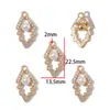 Acessórios de joias de liga leve de luxo, pingentes com incrustação de pérolas, decorações para pulseira, colar e chaveiro DIY, W893