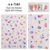 Adesivos de unhas de flores quentes de primavera relevo 5D tridimensional pintura a óleo fresca adesivos de unhas de flores joias CA
