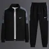 Traje Deportivo y de Ocio para Hombre de Tres Piezas Otoño Nuevo Chaqueta Sudadera Pantalones de Chándal Ropa para Fitness Running Ropa de Hombre