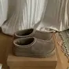 Botas de Nieve Integradas de Piel de Oveja Sanpo Transfronterizas, Nuevos Zapatos Cálidos de Estilo Étnico con Suela Fina para Hombre y Mujer, Modelo Tasman de Caña Baja