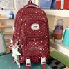 Mochila Nova para Estudante Grande Capacidade Bolsa de Ombro Duplo Bolsa de Ombro Duplo com Estampa de Estrela Mochila Fresca Simples Bolsa de Ombro Duplo para Viagem