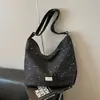 Bolsa de Lona de Gran Capacidad Nueva Primavera Bolso Casual para Mujer Bolso Tote con Lentejuelas Bolso Cruzado Simple para Hombro