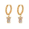 Xinyixinxin Design de Nicho Brincos de Gatinho com Diamante Aço Inoxidável Banhado a Ouro 18K Real Brincos Joias Transfronteiriças Atacado