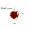 [Oro Real de Cobre] Corazón de Melocotón Rosa Regalo Único Comercio Exterior Transfronterizo DIY Joyería Hecha a Mano Cobre Circón Microincrustado Colgante