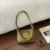 Bolso de mano de gamuza estilo coreano, nuevo bolso de almuerzo casual de moda tipo tofu, bolso versátil con textura para hombro y cruzado, transfronterizo