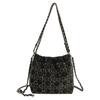 Bolsa de Corrente de Diamante Brilhante de Alta Qualidade para Mulheres 2025 Nova Moda Bolsa de Ombro Bolsa Transversal de Jeans Retrô