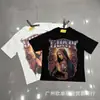 GUAPI Camiseta de Manga Curta Tendência Verão Estampa Direta em Tinta Branca Logo Cyber Estampa de Aranha Strass para Homens e Mulheres