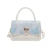 Nova bolsa quadrada pequena estilo chinês com bordado de borboleta para mulheres, fecho com pingente de pérola, bolsa de mão estilo chinês, bolsa transversal feminina