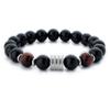 Acero Inoxidable Ojo de Tigre obsidiana cuentas negras brillantes pulsera para hombre explosiones transfronterizas cuentas de acero de titanio pulsera fabricantes mayoreo