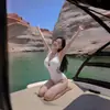 2026 Nuevo Traje de Baño Blanco de una Pieza Estilo Japonés para Mujer, Sexy y Hermoso para Vacaciones, Aguas Termales, Traje de Baño Estilo Tailandés de Deseo Puro