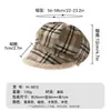 Gorra Octagonal de Felpa Gruesa a Cuadros Artística Retro para Mujer, Moda Otoño e Invierno 2026 Estilo Británico Gorra de Pescador
