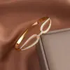 Pulsera de Acero de Titanio con Galvanizado al Vacío que No se Desvanece para Mujer, Pulsera de Trébol de Cuatro Hojas y Corazón de Lujo Ligero a la Moda Llena de Diamantes, Joyería de Alta Gama