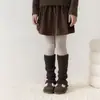 Cubrezapato de algodón para niñas Shoeshang para otoño e invierno, engrosado y cálido con lana de oveja, borde con volantes, calentadores de pantorrilla básicos de color liso