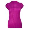 Estilo Miyake 2026 Verano Nueva Camiseta para Mujer Versión Coreana Ajustada Cómoda Estilo Básico Manga Acampanada Camisa Base