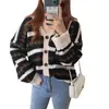 Nuevo Suéter Coreano Chic de Bloques de Color Florales Vintage Hueco para Mujer, Cardigan de Punto Moda Suelto y Casual