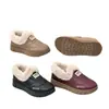 Zapatos Nuevos de Algodón para Mujer de Invierno con Forro de Felpa, Engrosados, Cálidos, Zapatos de Madre, Mocasines, Antideslizantes, Suela Plana, para Personas de Mediana Edad y Mayores, Protección contra el Frío, Botas de Nieve