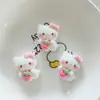 Acessórios de Resina Gatinho Kt com Glitter Enfeites DIY Gatinho Materiais Artesanais Presilha de Cabelo Infantil Adesivos para Copo d'Água