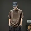 Camiseta Masculina de Manga Curta Patchwork Nova de Verão Estilo Coreano Cor Sólida Jovem Casual Meia Manga Camada Base Top Simples Tendência