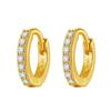 Explosões transfronteiriças Amazon Full Bright Hand Throwing European and American Earrings Brincos masculinos e femininos de zircão de diamante de cobre Brincos distintivos de linha redonda