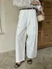 EVERTRUE2026 Verão Novo Calça de Linho Wide-Leg Feminina Estilo Old Money Cintura Alta Reta Nove Pontos 68258