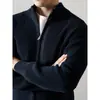 Suéter de punto de negocios para hombre con cuello alto, estilo 'old money', de alta gama, peso pesado, corte ajustado, prenda exterior de otoño/invierno, venta al por mayor desde fábrica transfronteriza