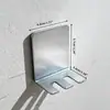 Suporte para Escova de Dentes de Aço Inoxidável 304 Montado na Parede do Banheiro da Toilette Gancho Porta Escova Sem Furo Prateleira de Armazenamento com Drenagem