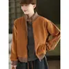 Jaqueta Suéter Oli Fleece Dupla Face Nova Outono/Inverno 2025, Cardigan Espesso Color-Block da Moda com Zíper