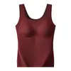 Colete de Cashmere Camélia para Mulheres com Bojo Térmico Óleo de Camélia Cashmere Camiseta Interna Camada Base Escovada